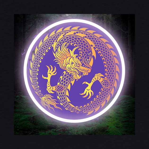 Purple and Gold Glowing Dragon, TRANSPARENT VERSION ON MY SHOP by Horrorsci